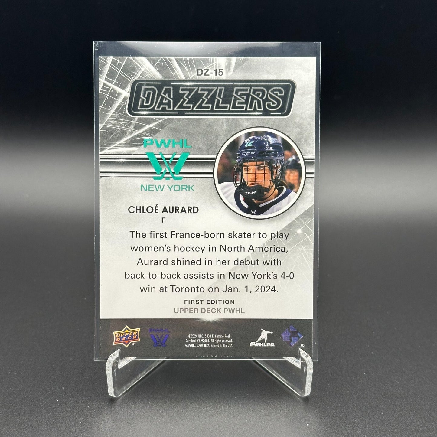 2024-25 UD PWHL CHLOE AURARD #DZ-15 Dazzlers Blue - 1st EDITION!