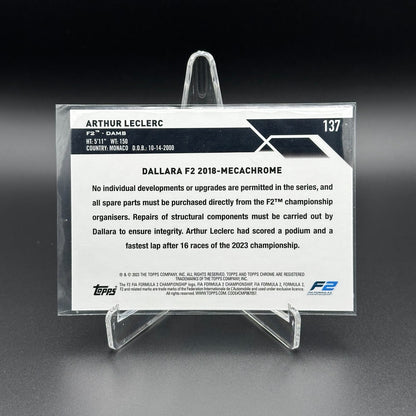 2023 Topps Chrome Formula 1 ARTHUR LECLERC #137 F2 Cars