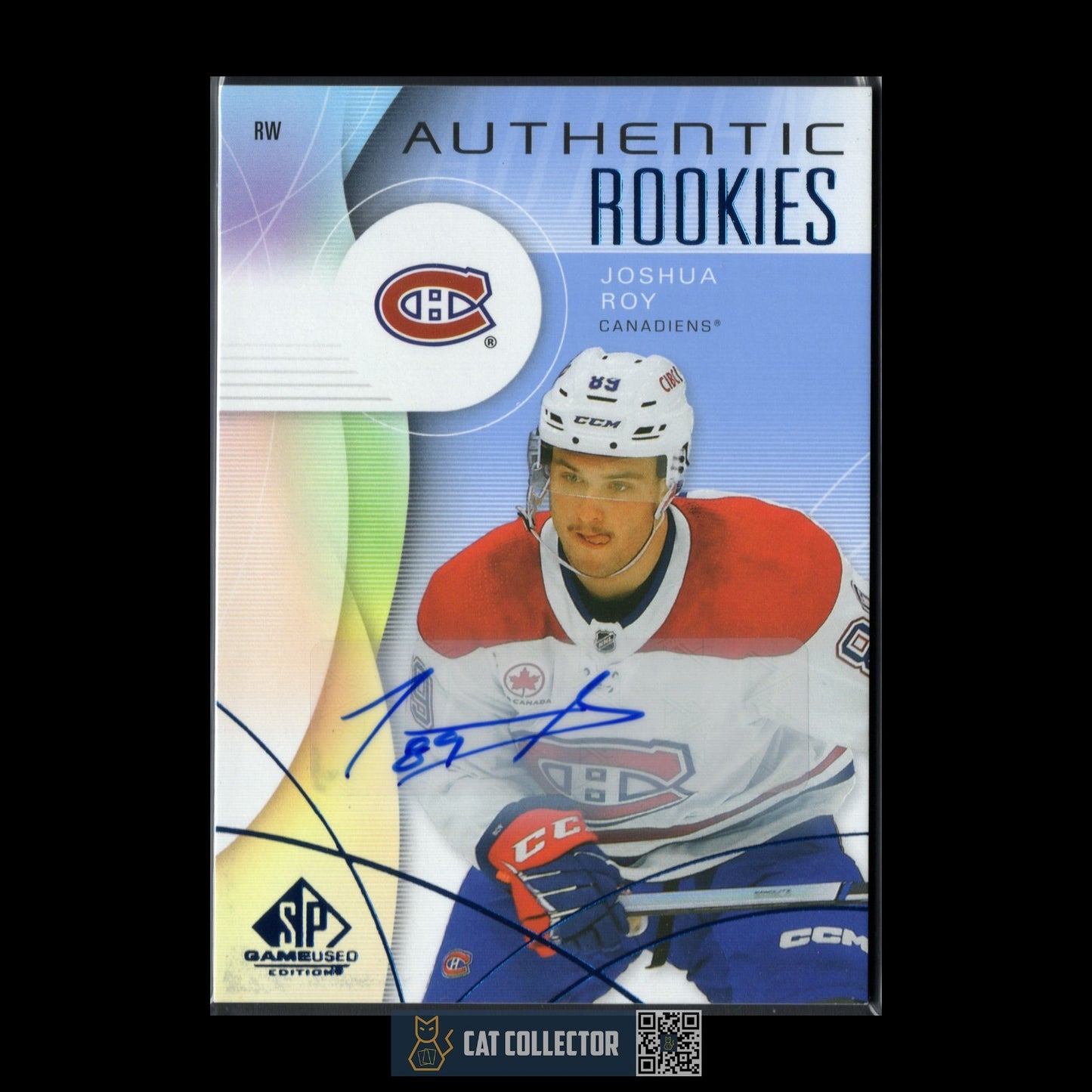 2024-25 UD SP Game Used JOSHUA ROY #248 Blue AUTO Rookie RC