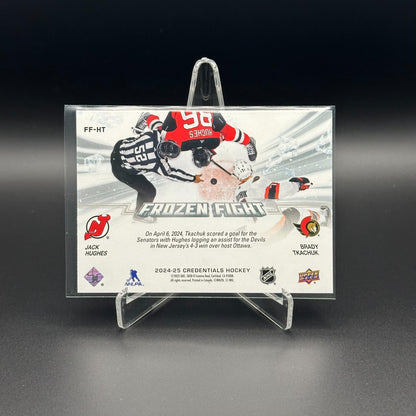 2024-25 UD Credentials JACK HUGHES / BRADY TKACHUK #FF-HT Frozen Fight