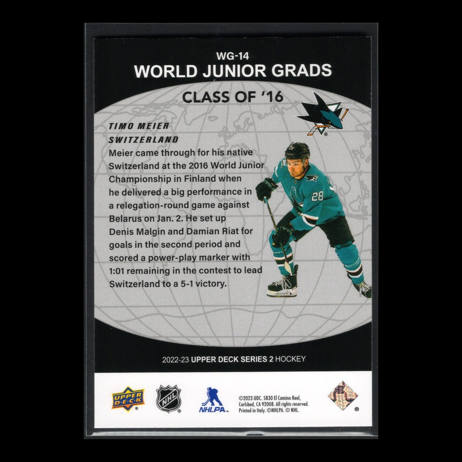 2022-23 UD Series 2 TIMO MEIER #WG-14 World Junior Grads