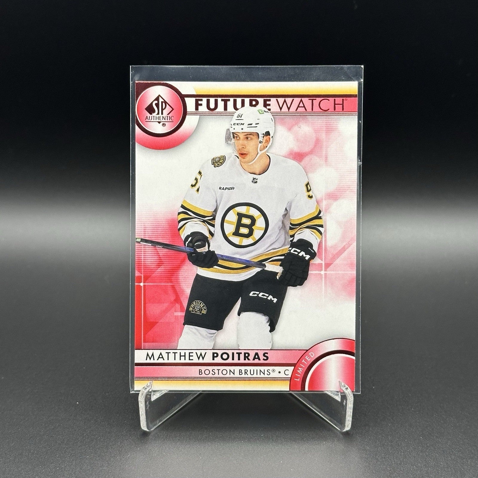 2023-24 UD SP Authentic MATTHEW POITRAS #177 Future Watch Limited Red