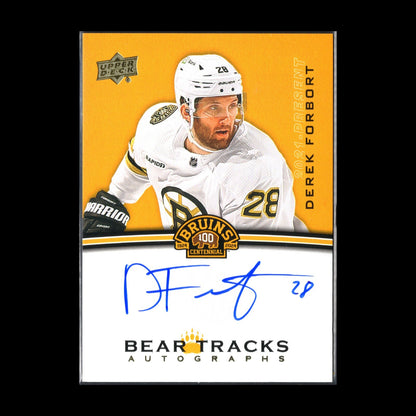 2023-24 UD Boston Bruins Centennial DEREK FORBORT #BT-DF Bear Tracks Autographs