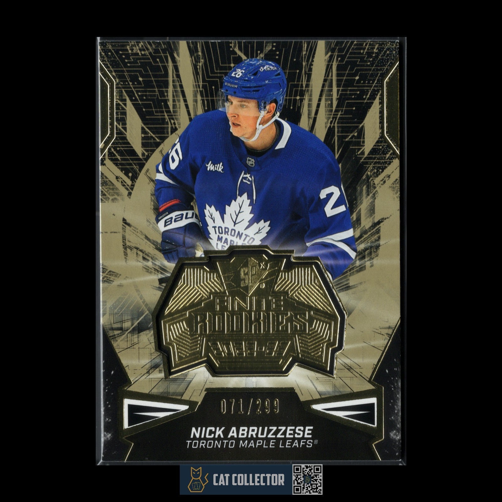 2022-23 UD SPx NICK ABRUZZESE #F-39 SPx Finites Rookies Gold RC /299