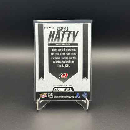 2024-25 UD Credentials MARTIN NECAS #TH-MN That's a Hatty - Carolina Hurricanes