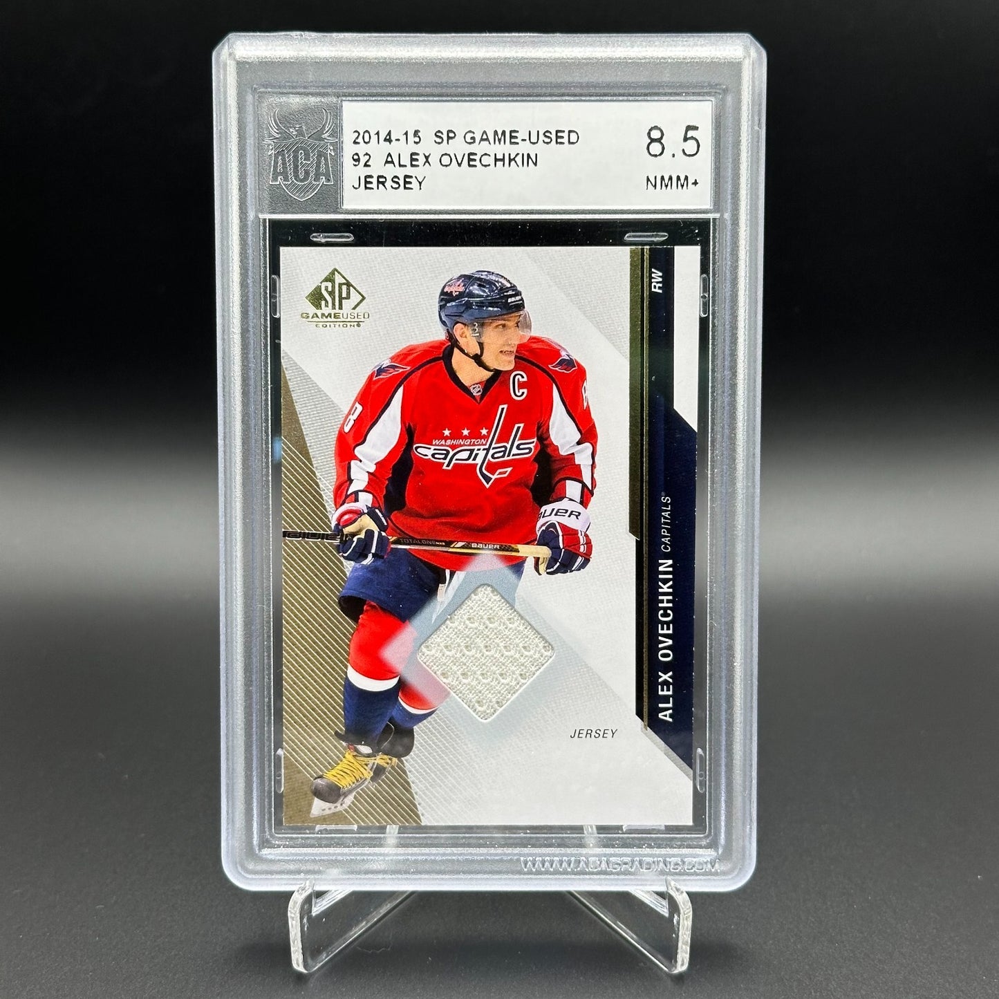 2014-15 UD SP Game Used ALEX OVECHKIN #92 Jersey Grade 8.5
