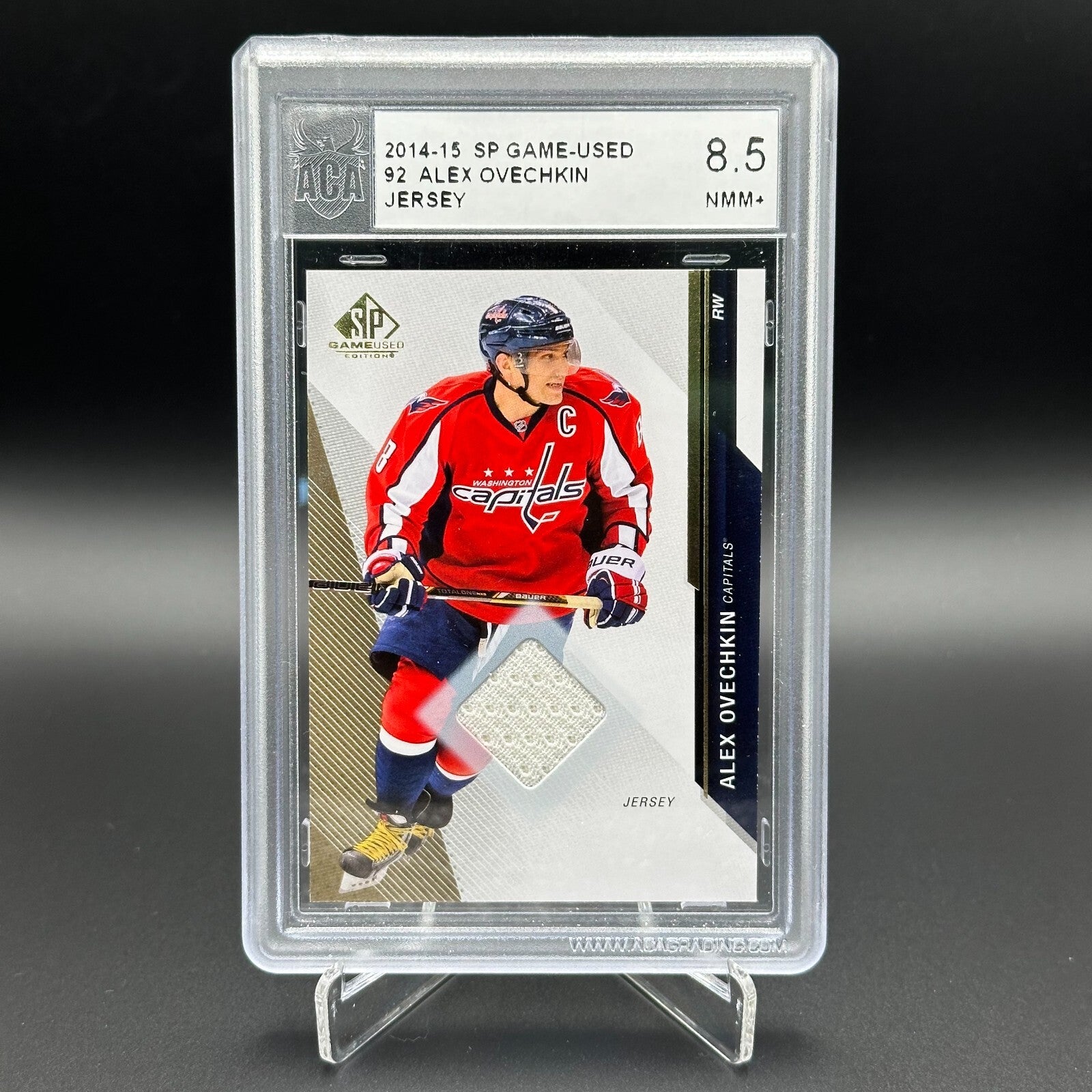 2014-15 UD SP Game Used ALEX OVECHKIN #92 Jersey Grade 8.5