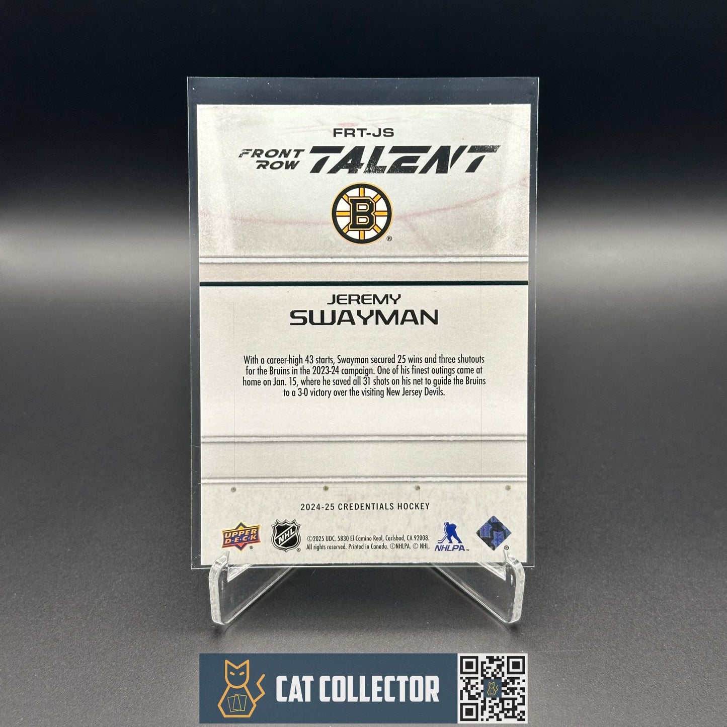 2024-25 UD Credentials JEREMY SWAYMAN #FRT-JS Front Row Talent