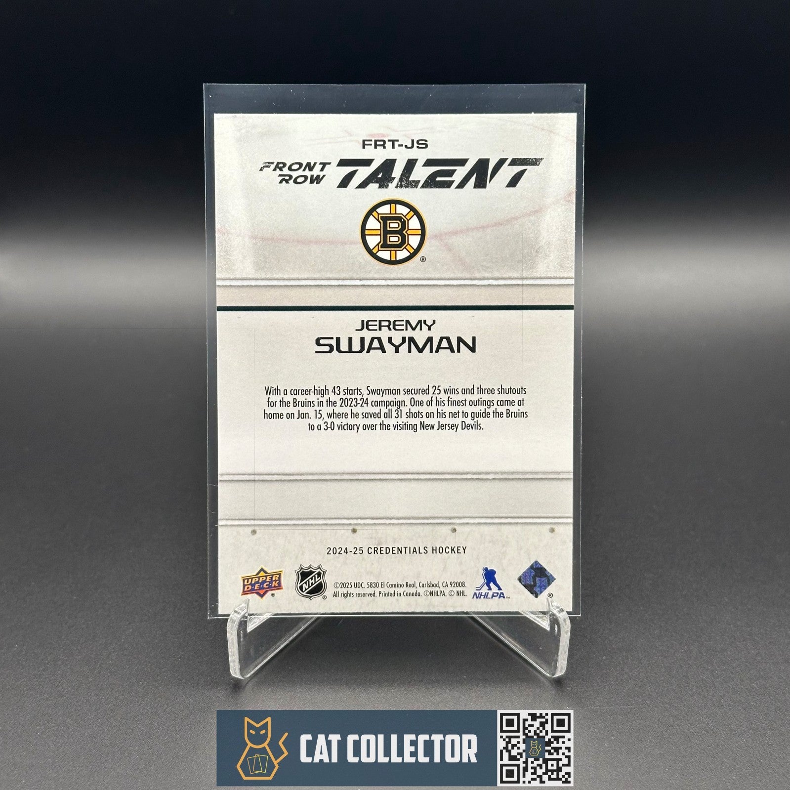 2024-25 UD Credentials JEREMY SWAYMAN #FRT-JS Front Row Talent