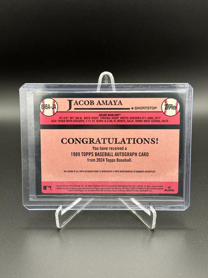 2024 Topps Series 1 JACOB AMAYA #89BA-JA Rookie Autograph