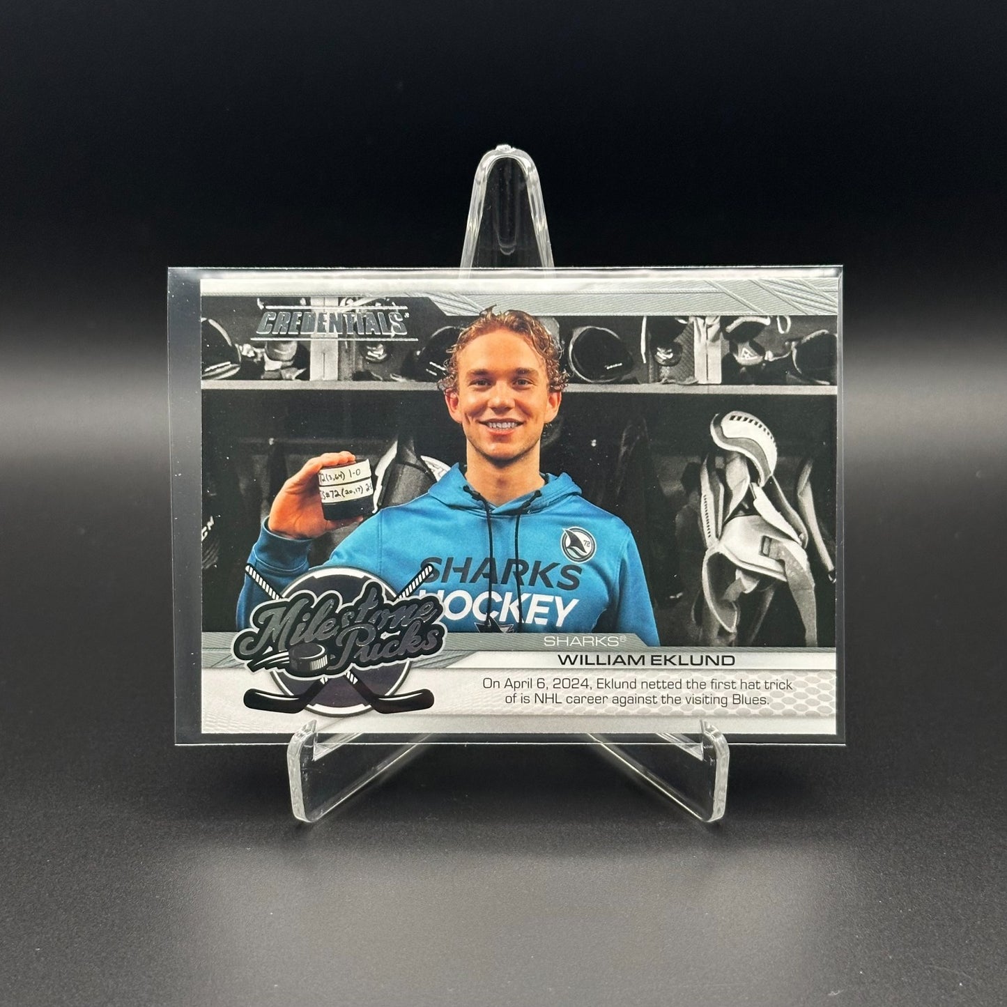 2024-25 UD Credentials WILLIAM EKLUND #MP-WE Milestone Pucks