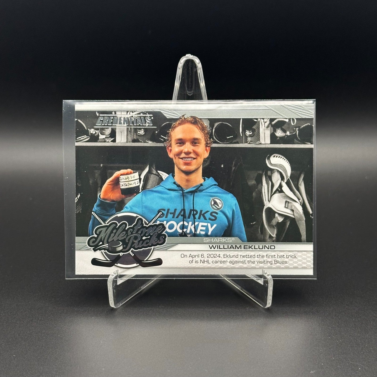 2024-25 UD Credentials WILLIAM EKLUND #MP-WE Milestone Pucks