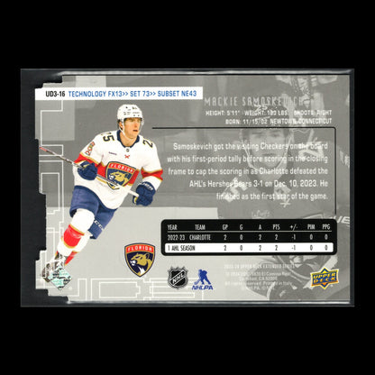 2023-24 UD Extended series MACKIE SAMOSKEVICH #UD3-16 Die-Cut - Florida Panthers