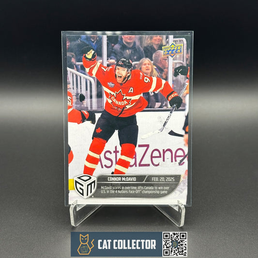 2024-25 UD 4 Nations Face-Off Game Dated Moments CONNOR MCDAVID #20 Team Canada