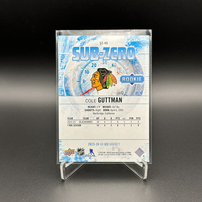 2023-24 UD Ice COLE GUTTMAN #SZ-45 Sub-Zero Rookie RC /799 - Chicago Blackhawks