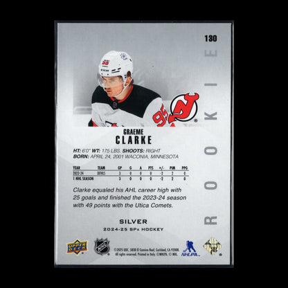 2024-25 Upper Deck SPx GRAEME CLARKE #130 Silver Rookie RC - New Jersey Devils