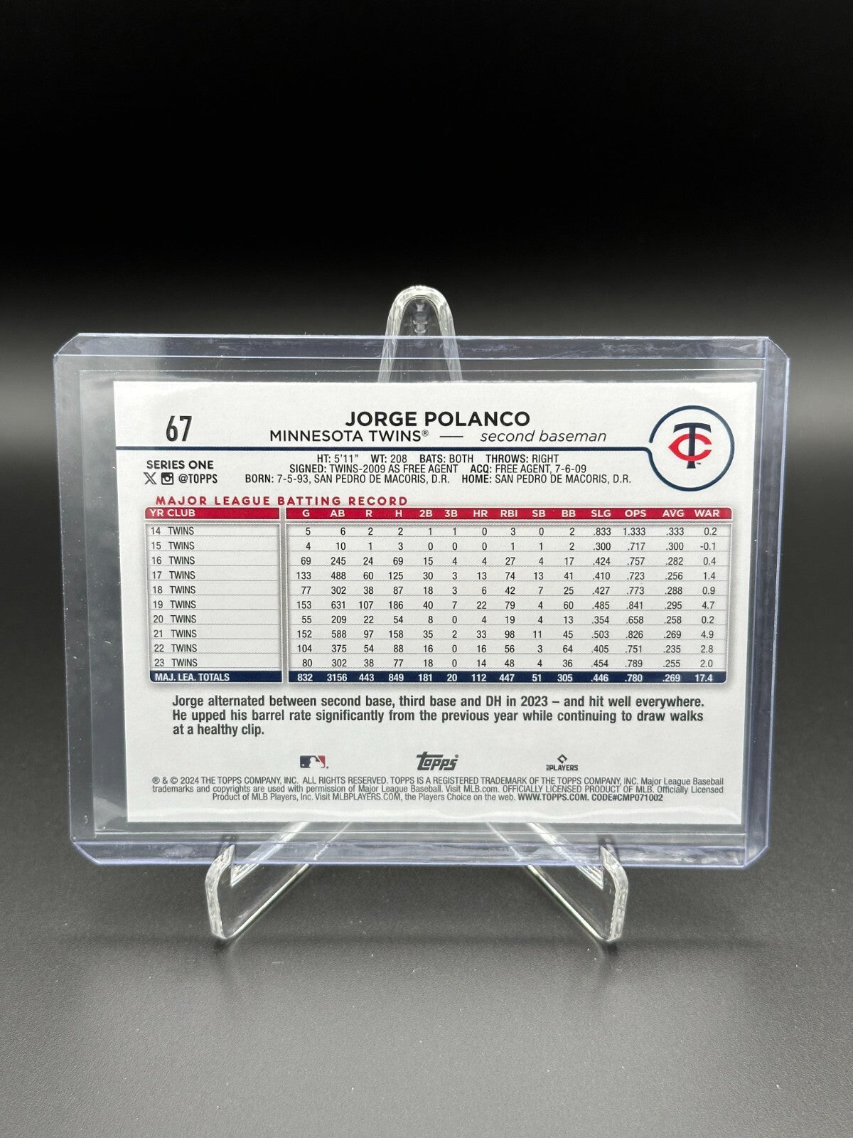 2024 Topps Series 1 JORGE POLANCO #67 Crackle Foil