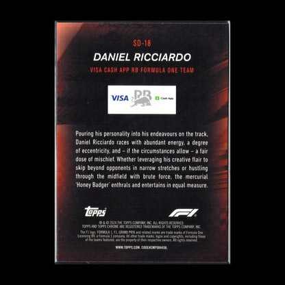 2024 Topps Chrome Formula 1 DANIEL RICCIARDO #SD-18 Speed demons