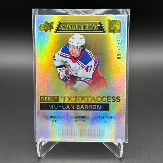 2021-22 UD Credentials MORGAN BARRON #53 Debut Ticket Access Yellow RC /249