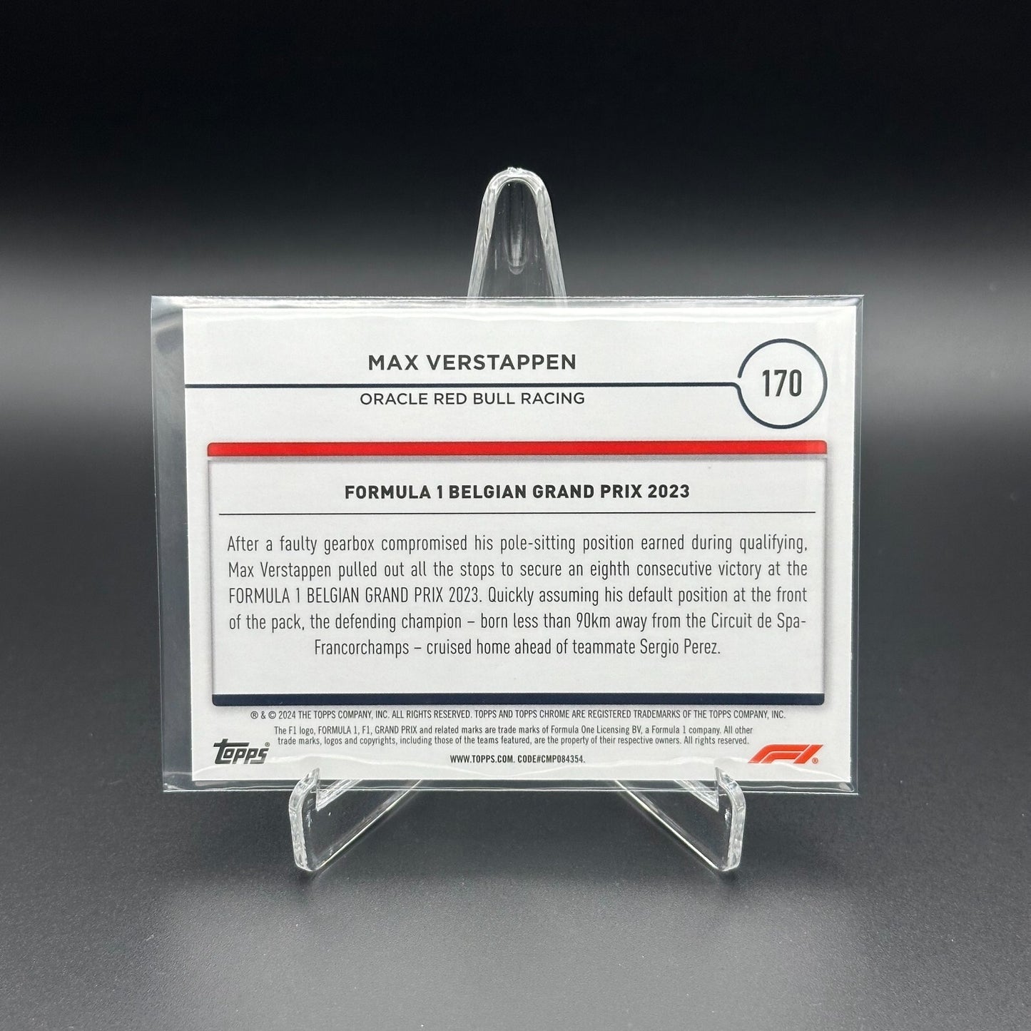 2024 Topps Chrome Formula 1 MAX VERSTAPPEN #170 Grand Prix Driver of the Day