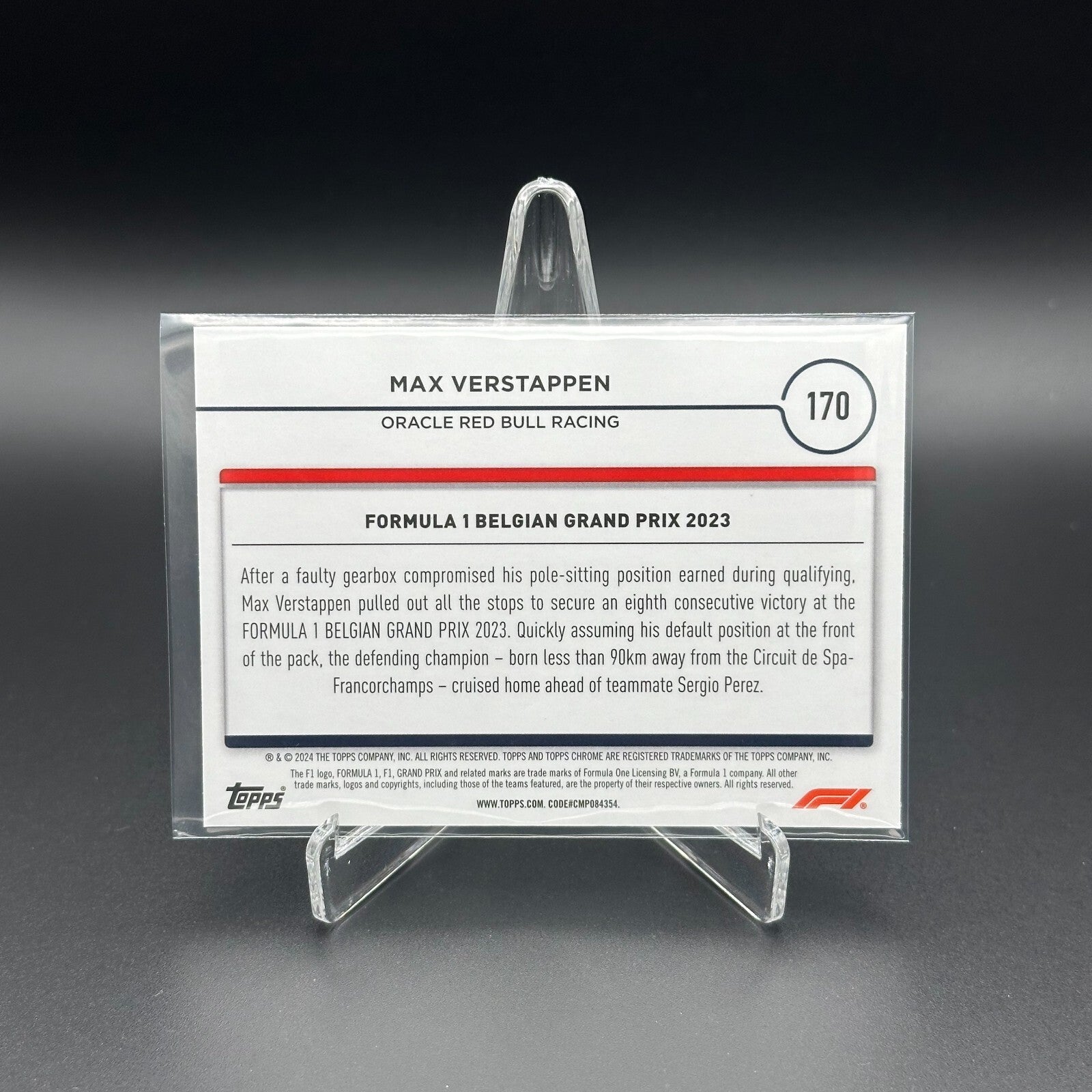 2024 Topps Chrome Formula 1 MAX VERSTAPPEN #170 Grand Prix Driver of the Day