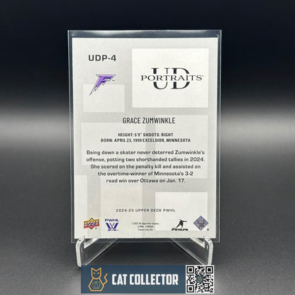 2024-25 Upper Deck PWHL GRACE ZUMWINKLE #UDP-4 UD Portraits - Minnesota Frost