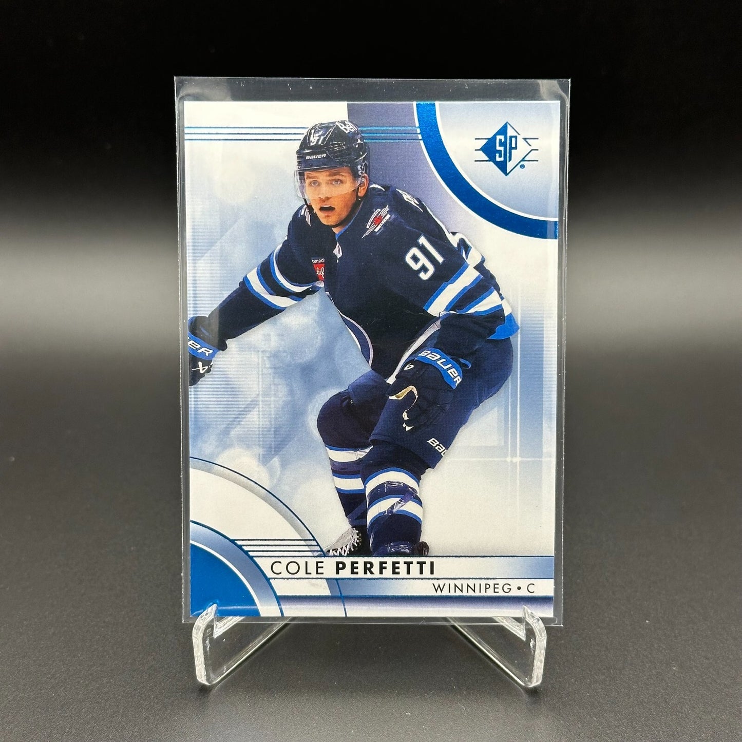2023-24 UD SP Authentic COLE PERFETTI #63 Blue parallel - Winnipeg Jets