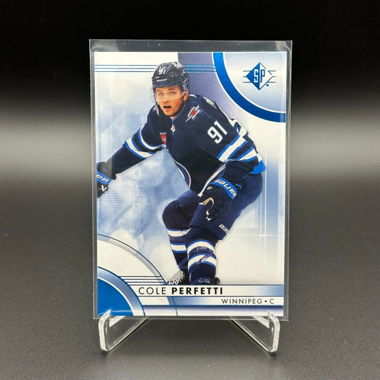 2023-24 UD SP Authentic COLE PERFETTI #63 Blue parallel - Winnipeg Jets