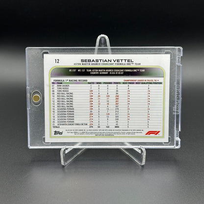 2022 Topps Chrome F1 Formula 1 SEBASTIAN VETTEL #12 Checker Flag