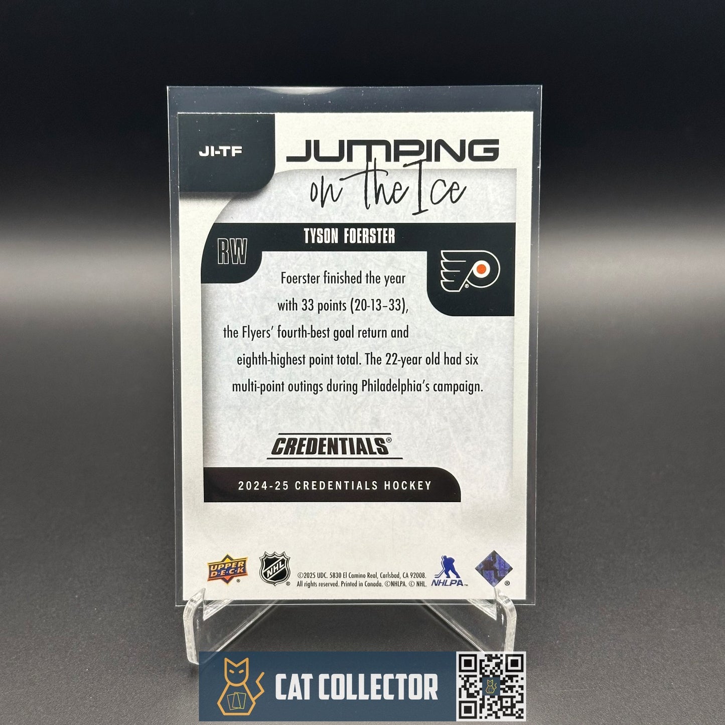 2024-25 UD Credentials TYSON FOERSTER #JI-TF Jumping on the ice