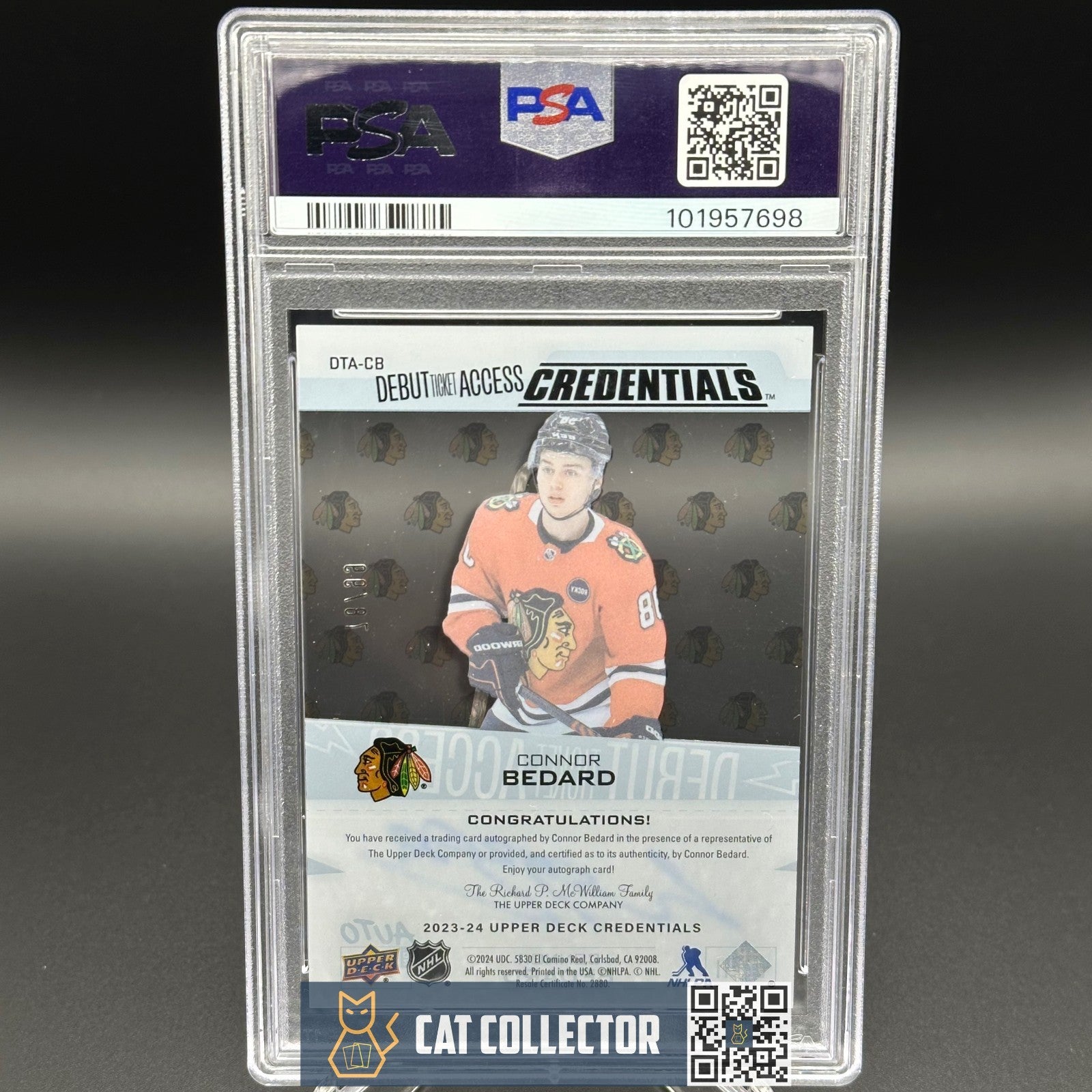 2023-24 CONNOR BEDARD #DTA-CB Debut Ticket Access Acetate /99 AUTO