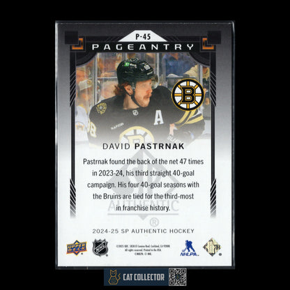 2024-25 UD SP Authentic DAVID PASTRNAK #P-45 Pageantry