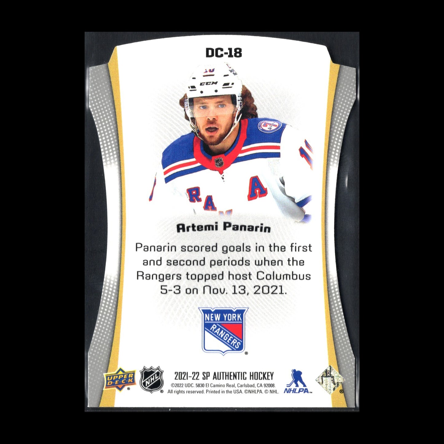 2021-22 UD SP Authentic ARTEMI PANARIN #DC-18 Die-cut - New York Rangers