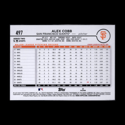 2024 Topps Series 2 ALEX COBB #497 Holiday Parallel - San Francisco Giants