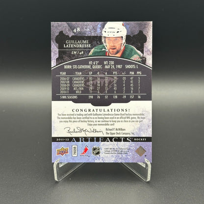 2011-12 Artifacts GUILLAUME LATENDRESSE #48 Horizontal Emerald Patch Jersey /35