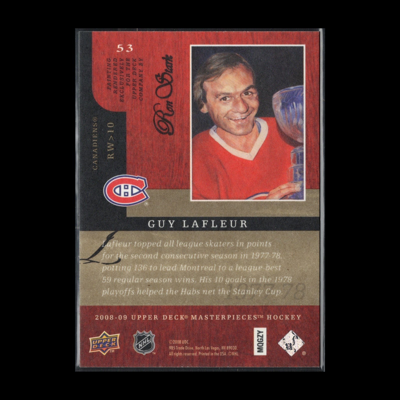 2008-09 UD Masterpieces Hockey GUY LAFLEUR #53 Montreal Canadiens
