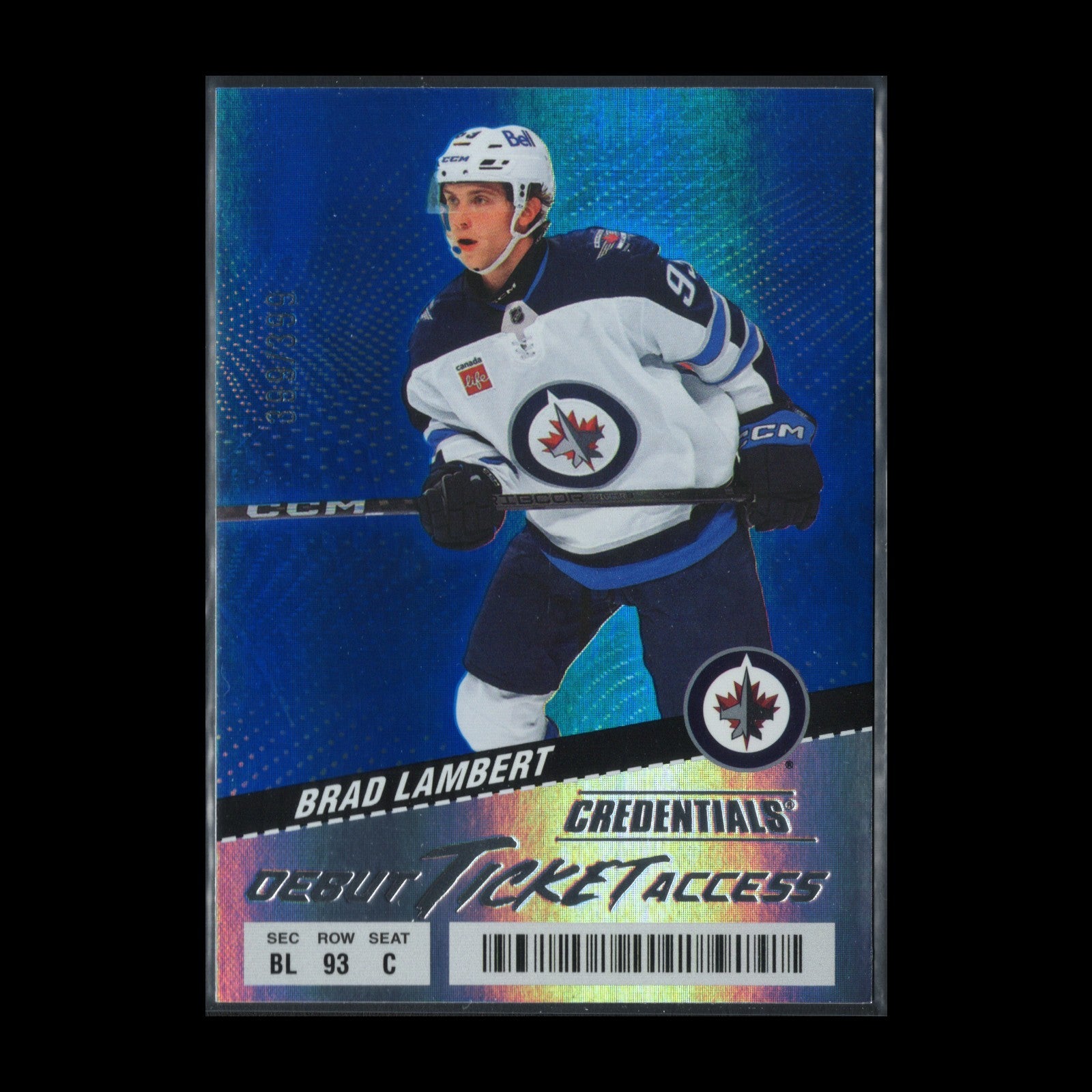 2024-25 UD Credentials BRAD LAMBERT #117 Debut Ticket Access Blue RC 399/399