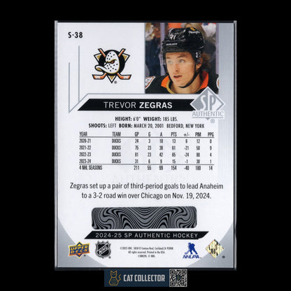 2024-25 UD SP Authentic TREVOR ZEGRAS #S-38 Spectrum FX Bounty