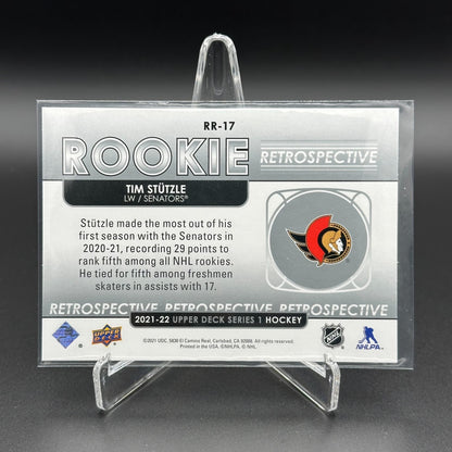 2021-22 UD Series 1 TIM STUTZLE #RR-17 Rookie Retrospective RC - Ottawa Senators