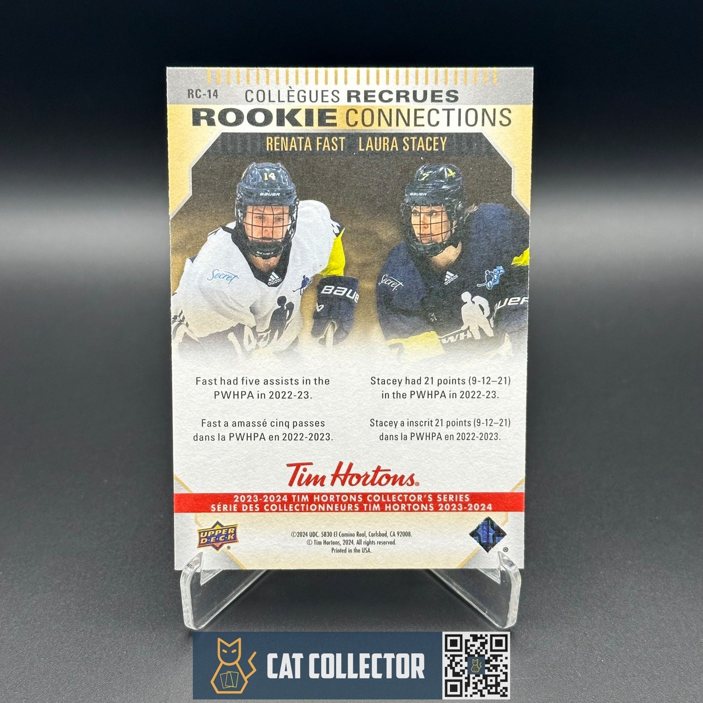 2023-24 UD Tim Hortons R. FAST / L. STACEY #RC-14 PWHL Rookie Connections
