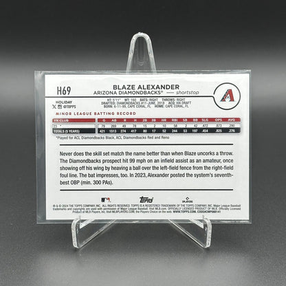 2024 Topps Holiday BLAZE ALEXANDER #H69 RC - Arizona Diamondbacks