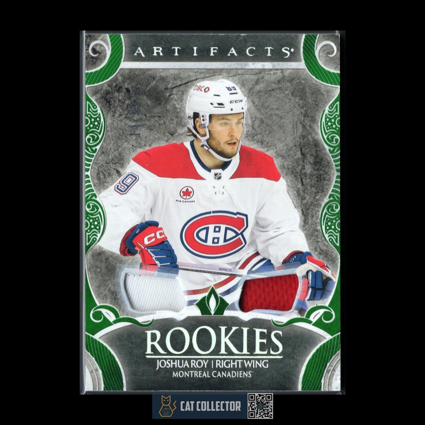 2024-25 UD Artifacts JOSHUA ROY #176 Emerald Materials Jersey /99 Rookie RC