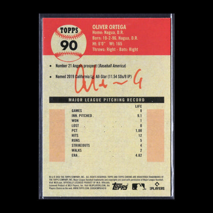 2022 Topps Chrome Platinum Anniversary OLIVER ORTEGA #90 RC