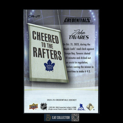 2024-25 UD Credentials JOHN TAVARES #CR-JT Cheered to the Rafters