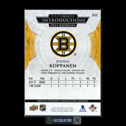 2023-24 UD Ultimate Collection JOONA KOPPANEN #UI-62 Introductions Rookie RC
