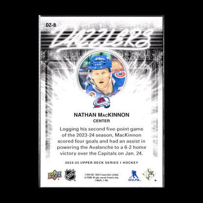 2024-25 UD Series 1 NATHAN MACKINNON #DZ-8 Dazzlers Blue - Colorado Avalanche