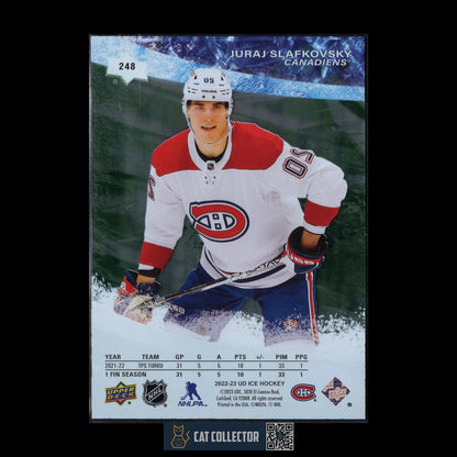 2022-23 UD Ice JURAJ SLAFKOVSKY #248 Premieres Green Parallel Rookie RC /599