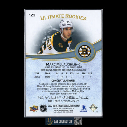 2022-23 UD Ultimate Collection MARC MCLAUGHLIN #123 Rookie RC /299 Auto