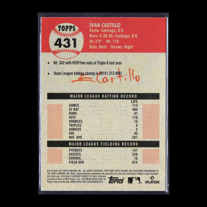 2022 Topps Chrome Platinum Anniversary IVAN CASTILLO #431 RC