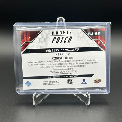 2021-22 UD SPx GRIGORI DENISENKO #RJ-GD 12/35 Rookie Patch - Florida Panthers